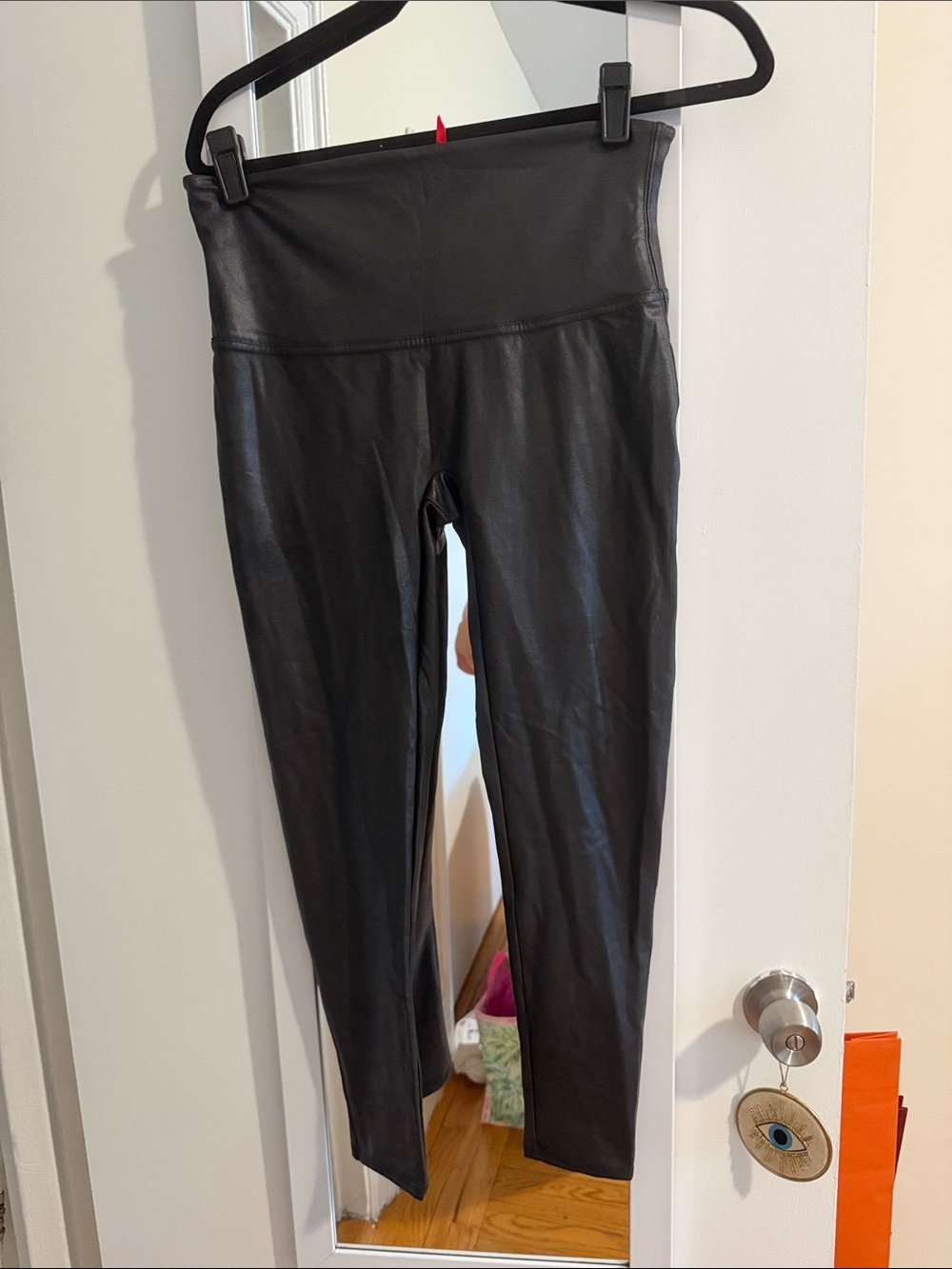 SPANX Black Faux Leather High Waist Leggings